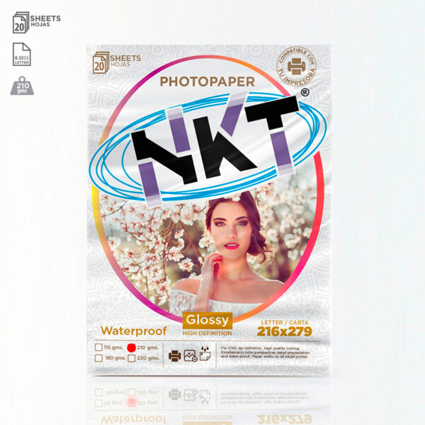 PAPEL FOTO 210G./CRT GLOSSY 20H. EN BOLSA