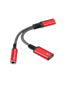 Adaptador divisor de audio y carga, para teléfono