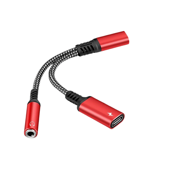 Adaptador divisor de audio y carga, para teléfono