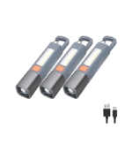Linterna LED superbrillante XPE con gancho, luz de Camping, recargable por USB, con zoom, resistente al agua, 1-10 piezas