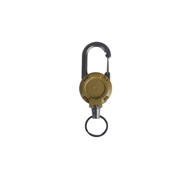 Cable de acero táctico, cuerda de hebilla retráctil automática, llavero elástico antirrobo, mosquetón, 1 unidad