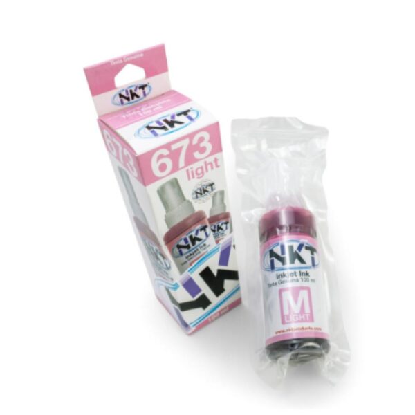NKT Botella de Tinta Magenta LIGHT, 100ML para EPSON 673 Serie L Eco Tank