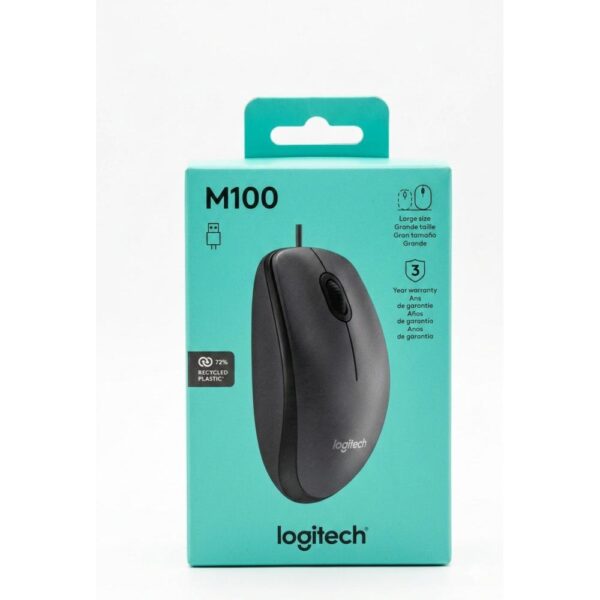 Logitech M100 - Mouse Óptico con Cable (USB)