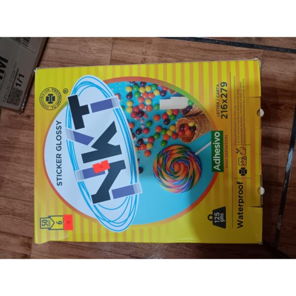 Photo Paper Stiker Glossy Adhesivo 50 Hojas carta 216x279, de gms 125