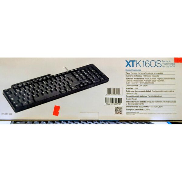 Xtech Kybd Wrd MM USB Spa XTK-160S Black