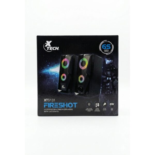 Bocinas Gamer Xtech Fireshot XTS-131 | Luces LED RGB | 6W RMS