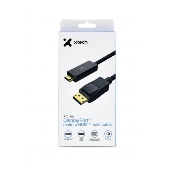Cable Adaptador DisplayPort a HDMI 4K - 3 Metros (Xtech)