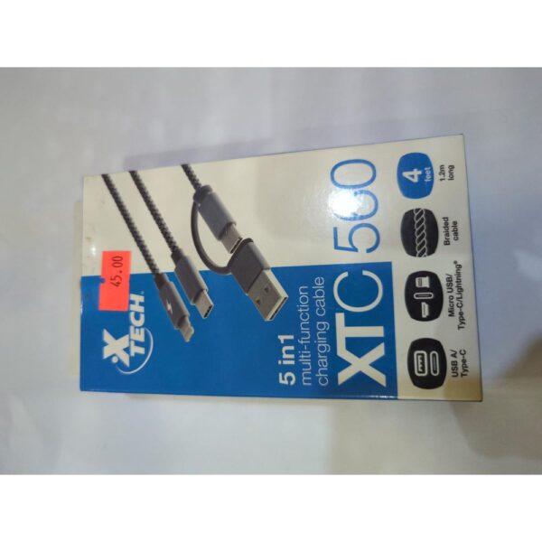 Xtech 5in1 charg cabl USB A or C to MicUSB-Light orC XTC-560