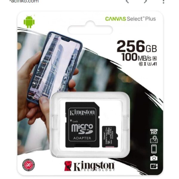 Kingston 256GB micSDXC Canvas Select Plus 100R A1 C10 Card