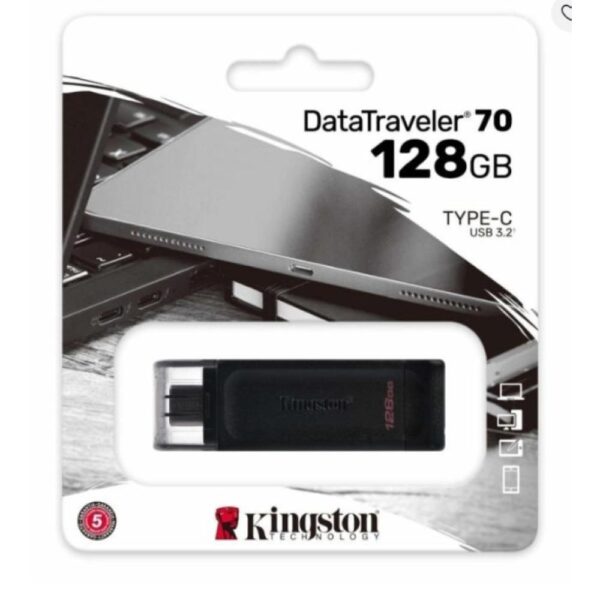 Kingston Memoria USB Tipo C de 128GB DT70 3.2 Gen 1