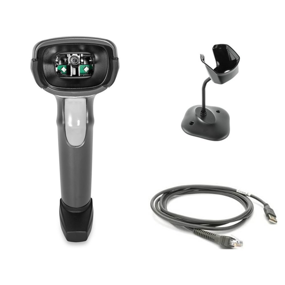 Zebra DS2208SR BLACK 2D USB CABLE KIT W/STAND ALAMBRICO - Imagen 2