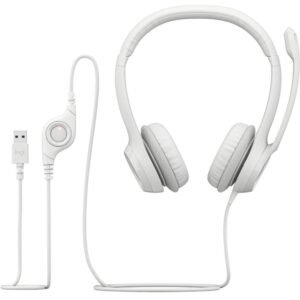 Logitech H390 Wired Headset for PC/Laptop, Off-white - Headset - on-ear - wired - USB-A - off-white