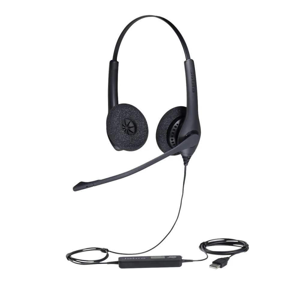 Jabra Biz 1500 Duo USB-A - Auricular Profesional Estéreo con Micrófono de Cancelación de Ruido
