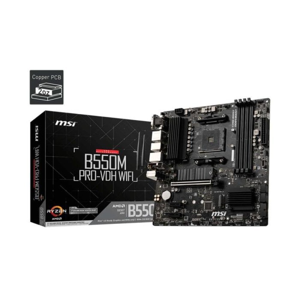 MSI B550M PRO-VDH WIFI AM4 - Placa Base Micro-ATX para AMD Ryzen con Wi-Fi