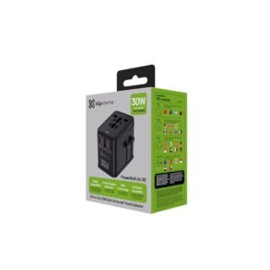 Klip Xtreme - Power converter / charger - 2500 Watt - 10 x 4 pin USB Type A / Power / 2 x 24 pin USB-C - Laptop / Macbooks / Notebook / Cellular phone / Tablet - Wall - Para Smartphones, tablets, small devices - Universal 30W USB-C