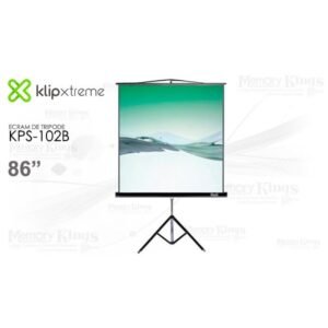 Klip Xtreme KPS-102B - Projection screen with tripod - 86 in ( 218 cm ) - 4:3 - Matte White - black