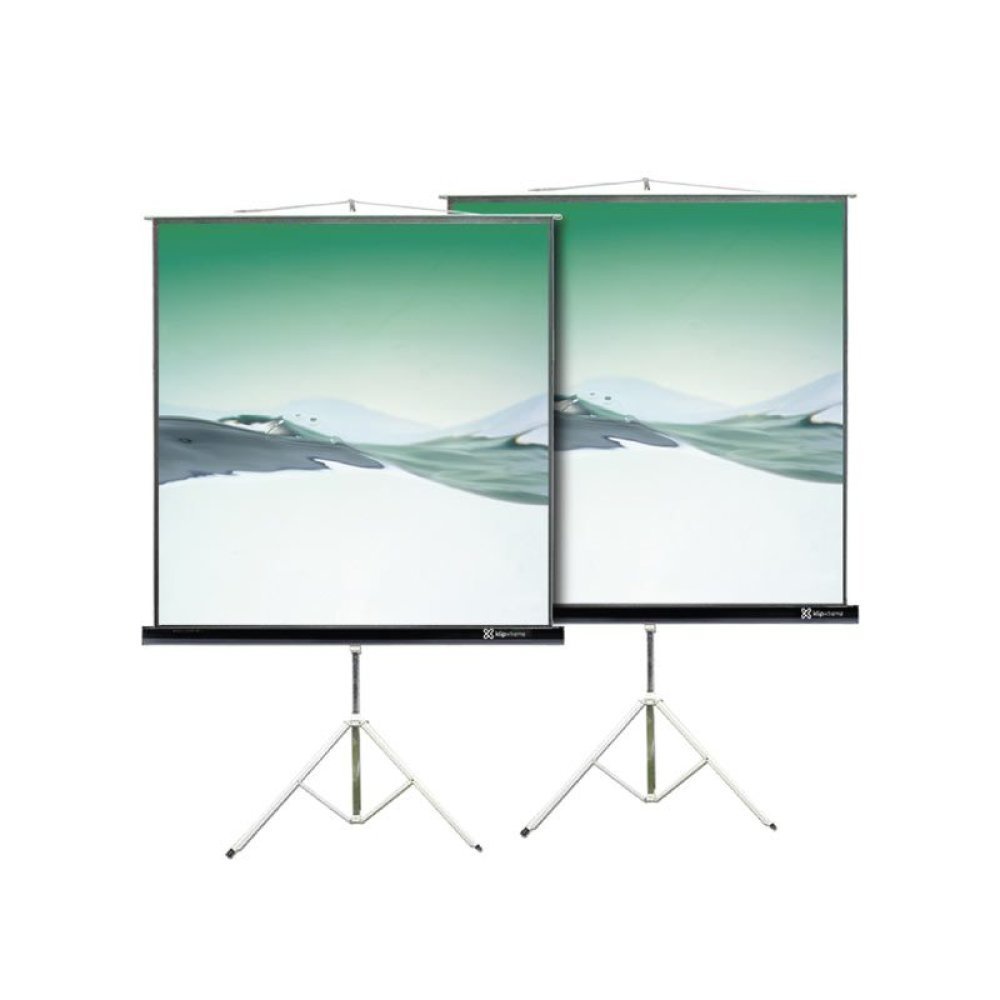 Klip Xtreme KPS-102B - Projection screen with tripod - 86 in ( 218 cm ) - 4:3 - Matte White - black - Imagen 2