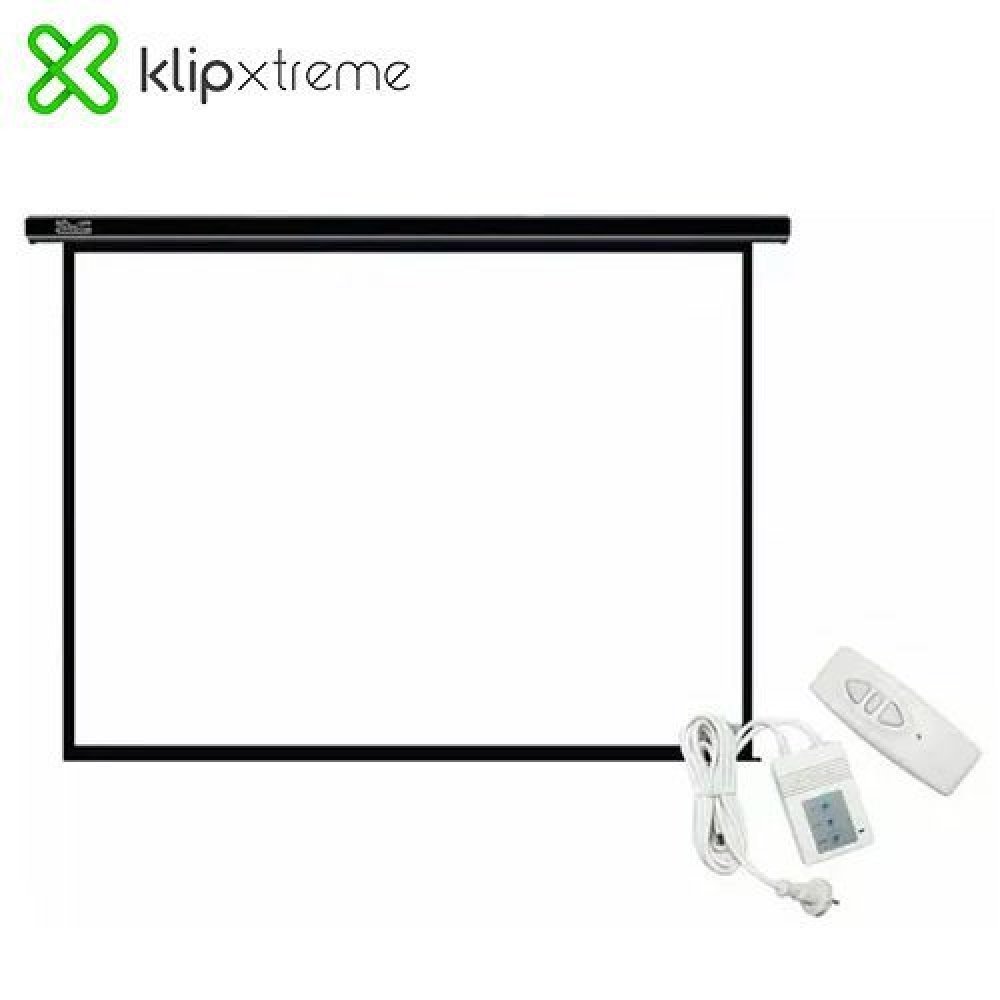 Klip Xtreme KPS-502 - Pantalla de proyección - instalable en el techo, instalable en pared - motorizado - 100" (254 cm) - 4:3 - Matte White - blanco