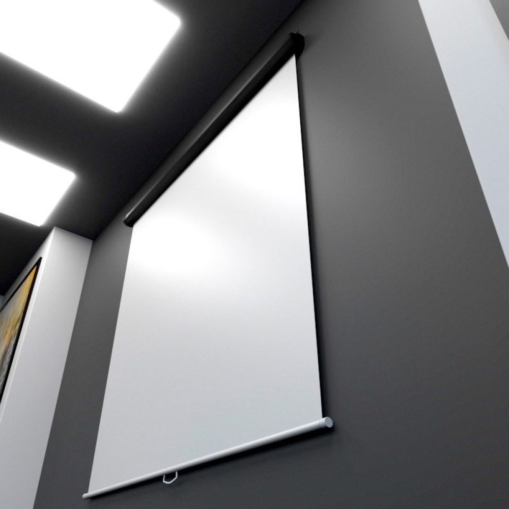 Klip Xtreme KPS-502 - Pantalla de proyección - instalable en el techo, instalable en pared - motorizado - 100" (254 cm) - 4:3 - Matte White - blanco - Imagen 3
