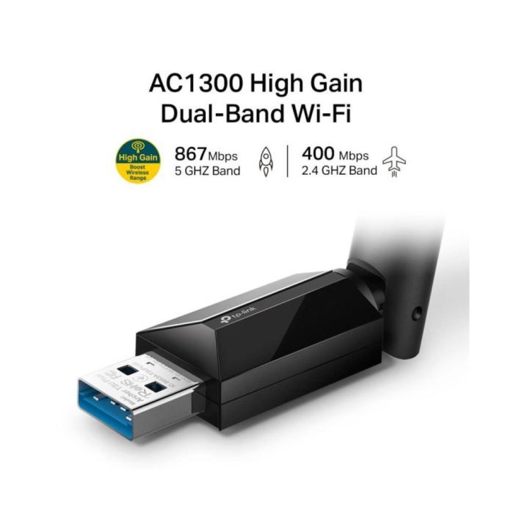 Adaptador USB Wi-Fi de Alta Ganancia TP-Link Archer T3U Plus AC1300 Dual Band - Imagen 2