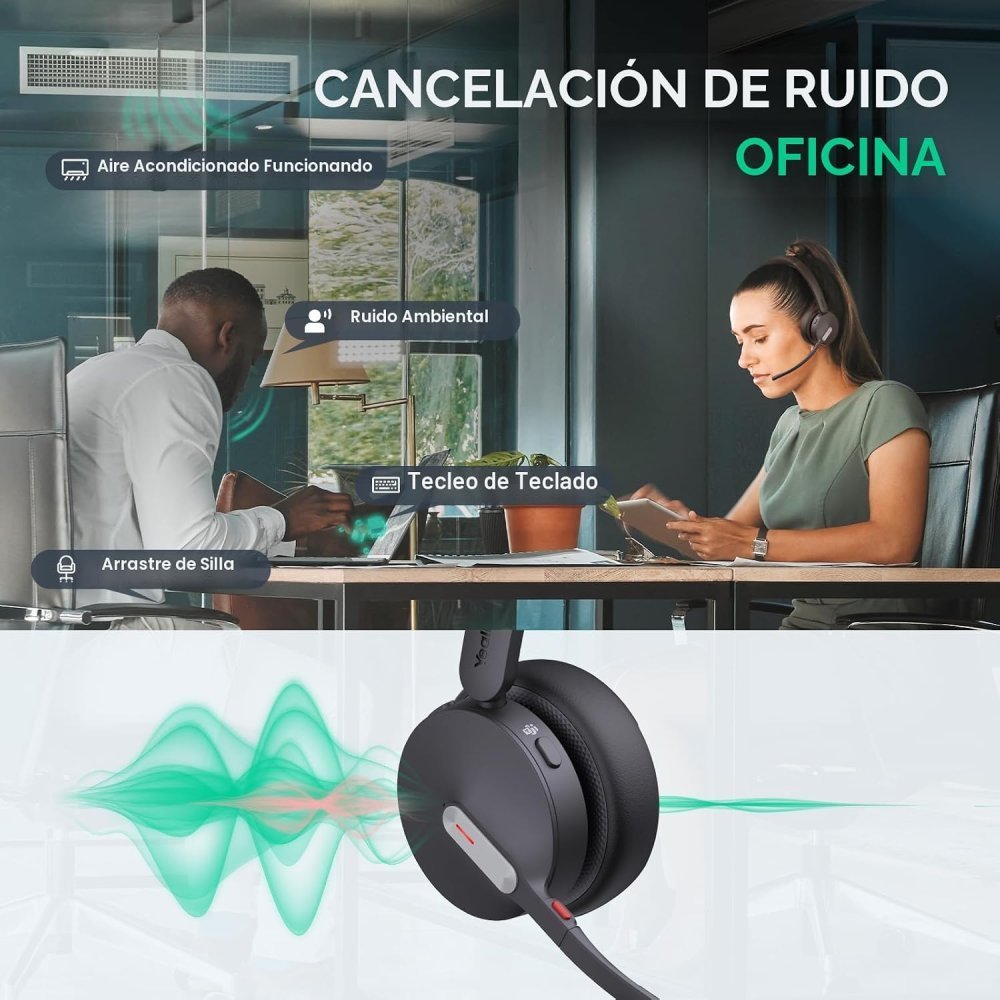Diadema Inalámbrica Yealink BH70 Dual Teams Bluetooth con Adaptador USB-A - Imagen 3