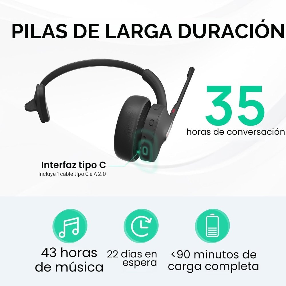 Diadema Inalámbrica Yealink BH70 Dual Teams Bluetooth con Adaptador USB-A - Imagen 7