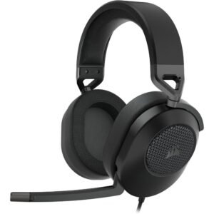 Corsair HS65 Surround Carbon - Auriculares Gaming con Sonido Espacial Dolby Atmos