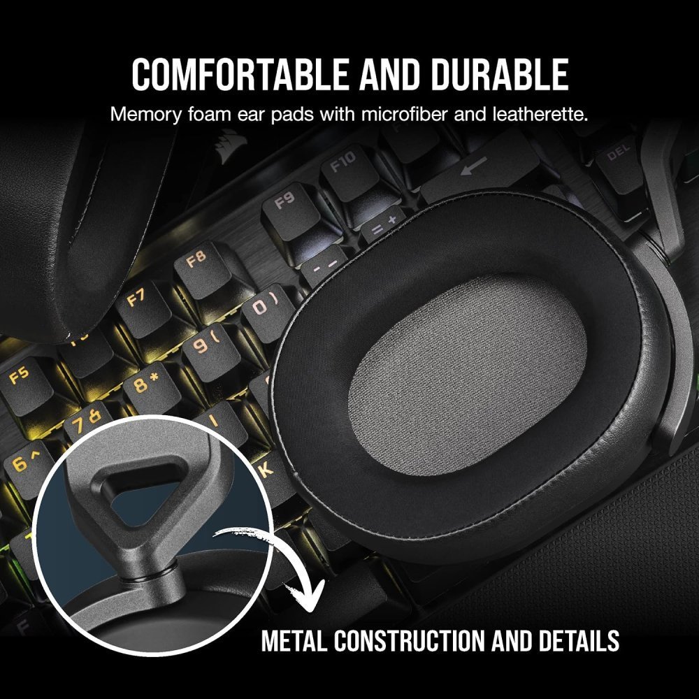 Corsair HS65 Surround Carbon - Auriculares Gaming con Sonido Espacial Dolby Atmos - Imagen 5