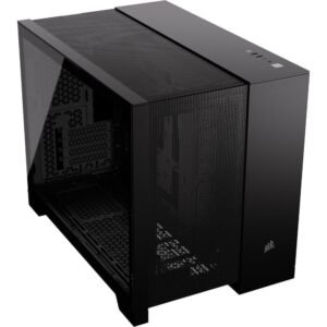 Corsair 2500D Airflow - Caja PC Micro-ATX de Doble Cámara, Vidrio Templado, Negro