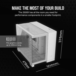 CORSAIR 2500X Blanco - Caja Gaming Micro-ATX con Panel de Cristal Templado