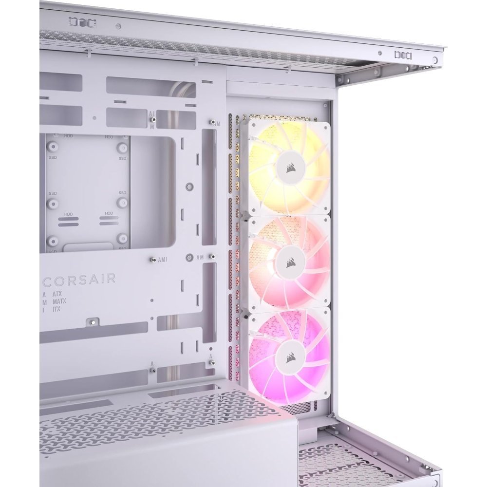 CORSAIR iCUE LINK 3500X RGB White - Caja Mid-Tower con Paneles de Cristal Templado y Ventiladores RX120 RGB - Imagen 2