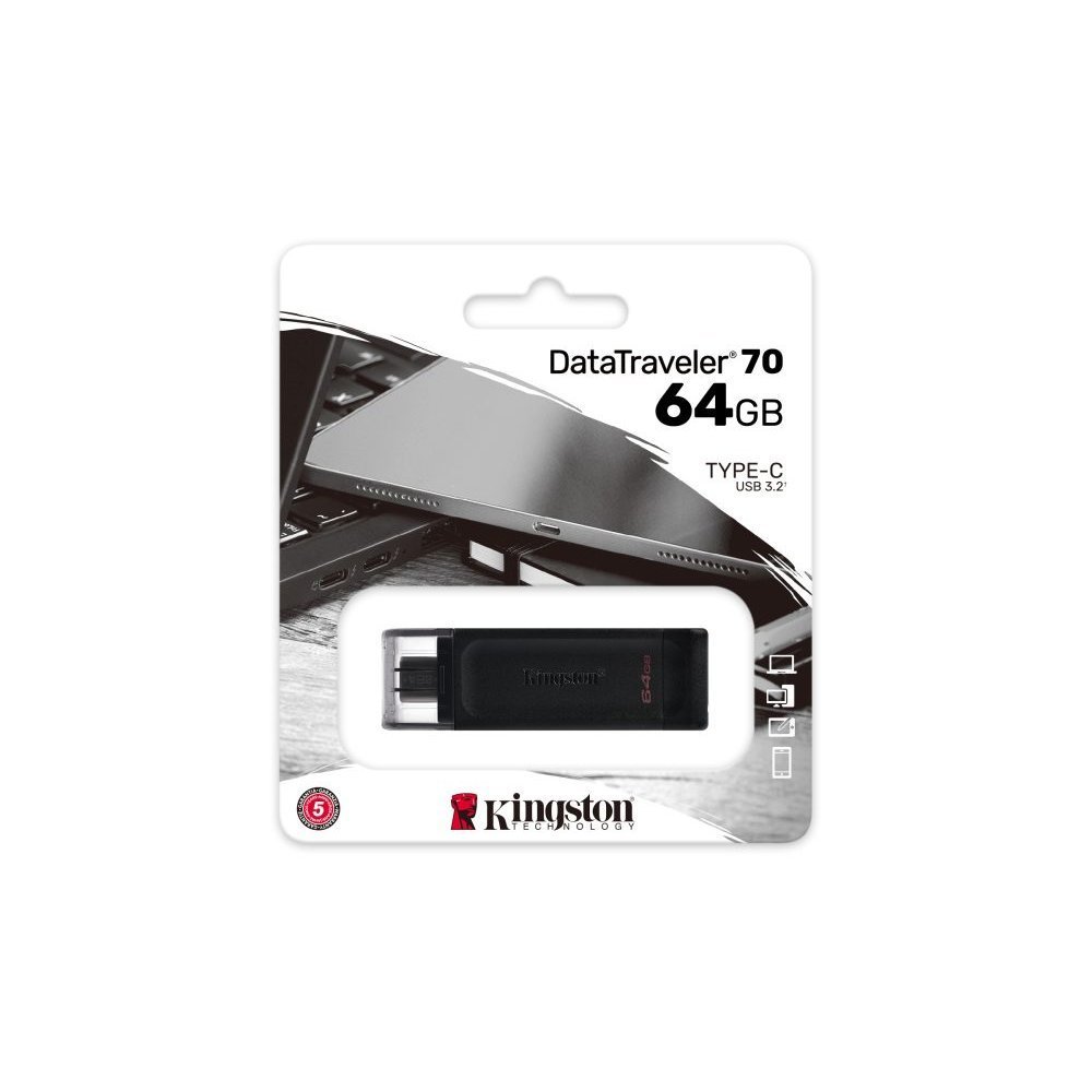 Kingston DataTraveler 70 - Unidad flash USB - 64 GB - USB-C 3.2 Gen 1 - Imagen 5
