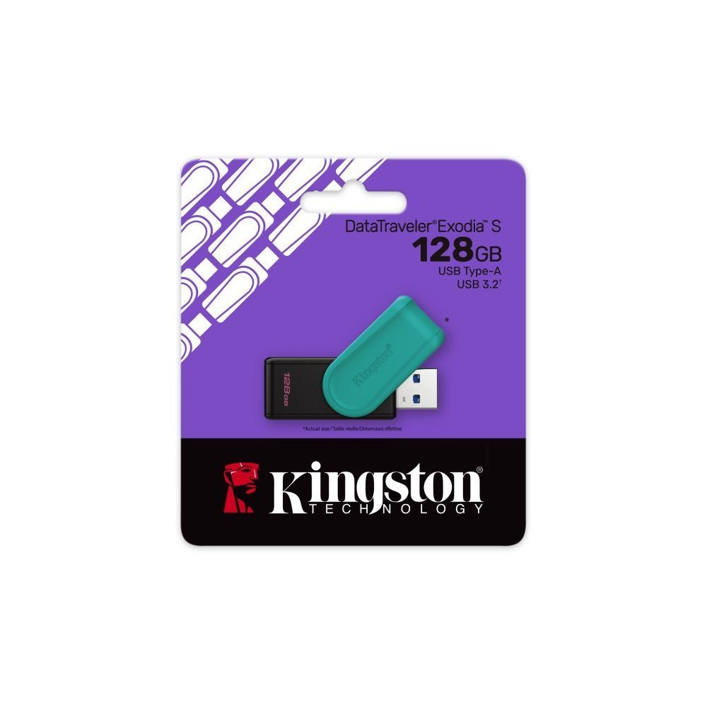 Kingston - USB flash drive - USB 3.2 Gen 1 - Exodia S Black Turquoise - Imagen 3