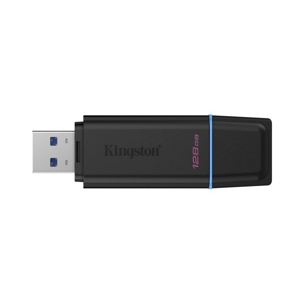 Kingston - USB flash drive - USB 3.2 Gen 1 - DataTraveler Black/Blue - Imagen 3