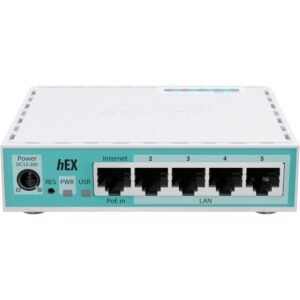 MikroTik hEX (RB750Gr3) - Router Gigabit de 5 Puertos con USB