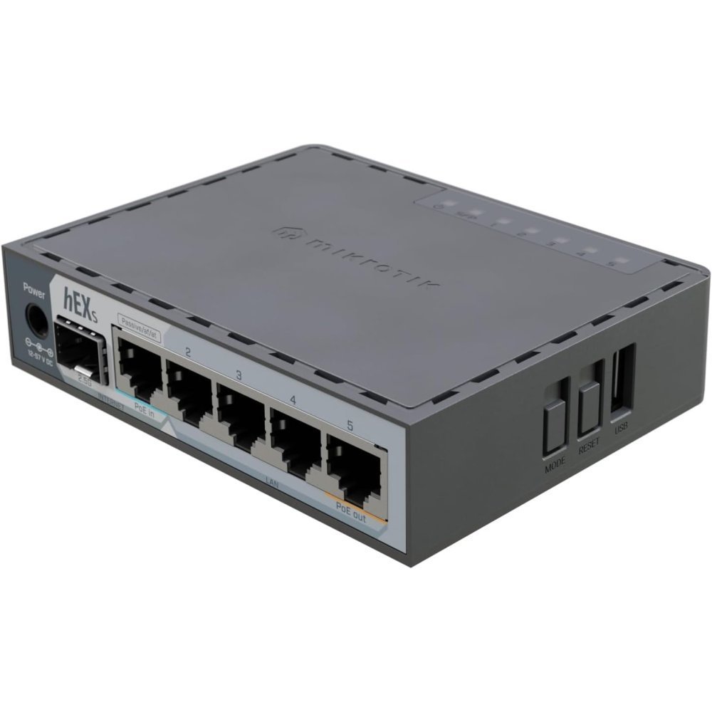 MikroTik hEX S: Router Gigabit Ethernet con 5 Puertos y SFP