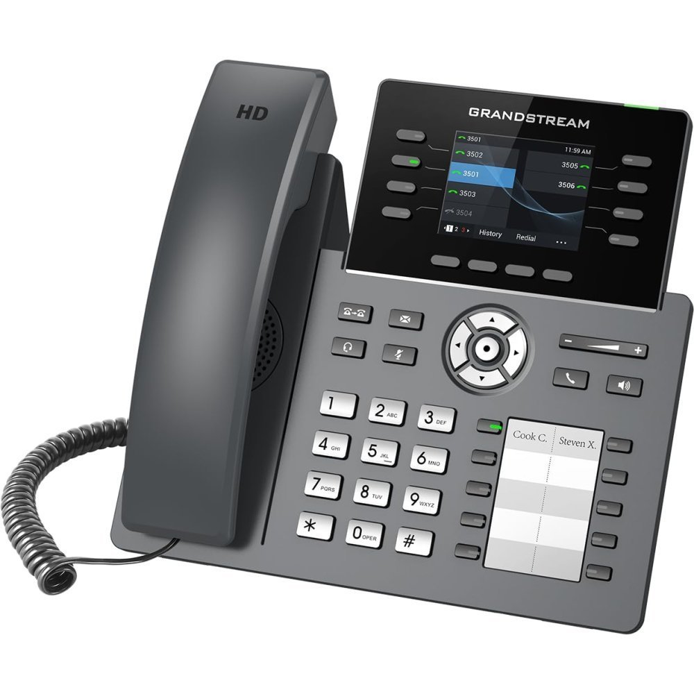 Teléfono IP Profesional Grandstream GRP2634 con Pantalla a Color de 2.4", 8 Líneas, PoE y Wi-Fi