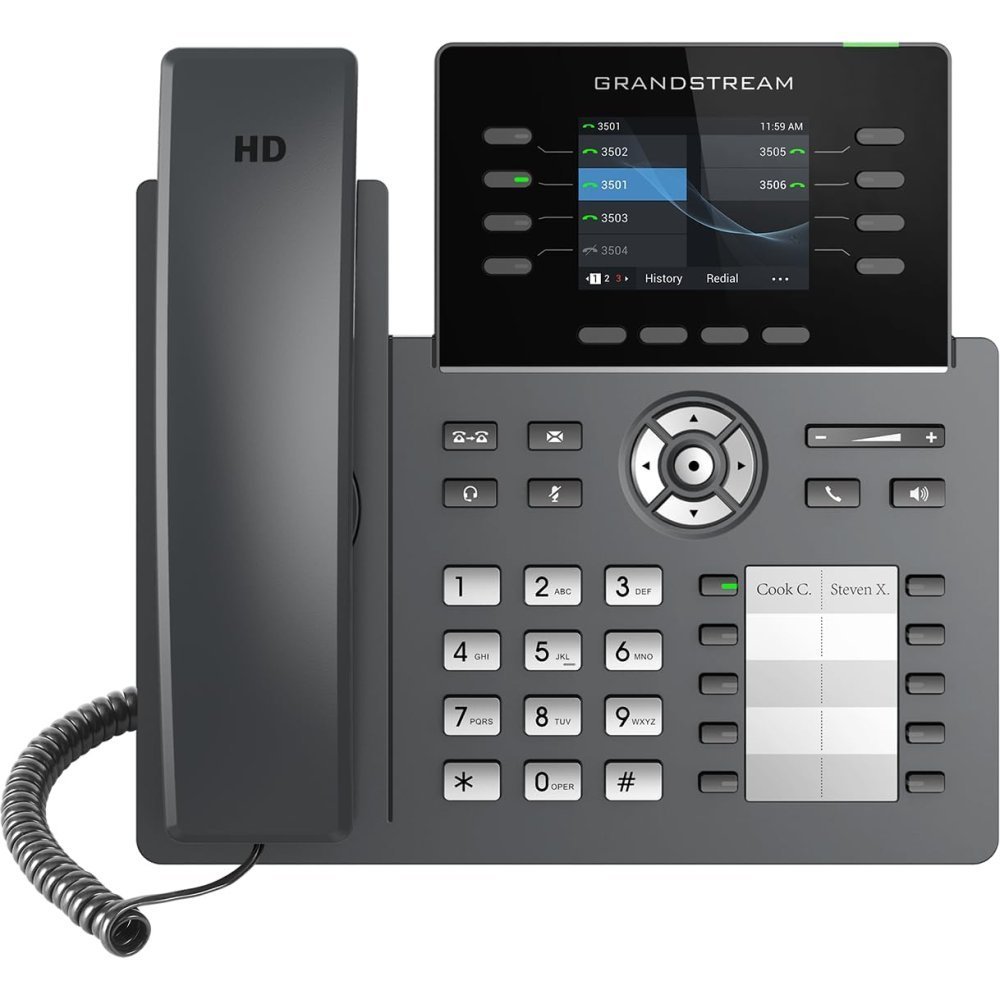 Teléfono IP Profesional Grandstream GRP2634 con Pantalla a Color de 2.4", 8 Líneas, PoE y Wi-Fi - Imagen 2