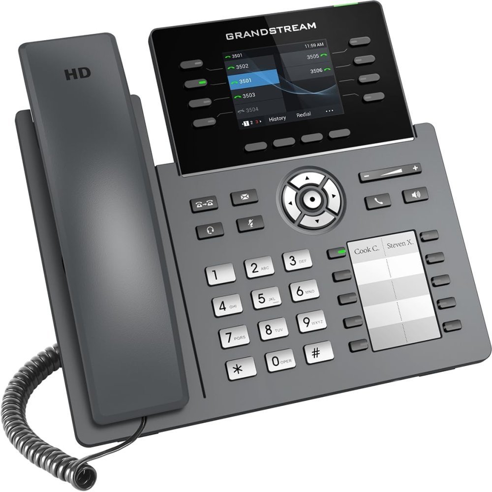 Teléfono IP Profesional Grandstream GRP2634 con Pantalla a Color de 2.4", 8 Líneas, PoE y Wi-Fi - Imagen 3