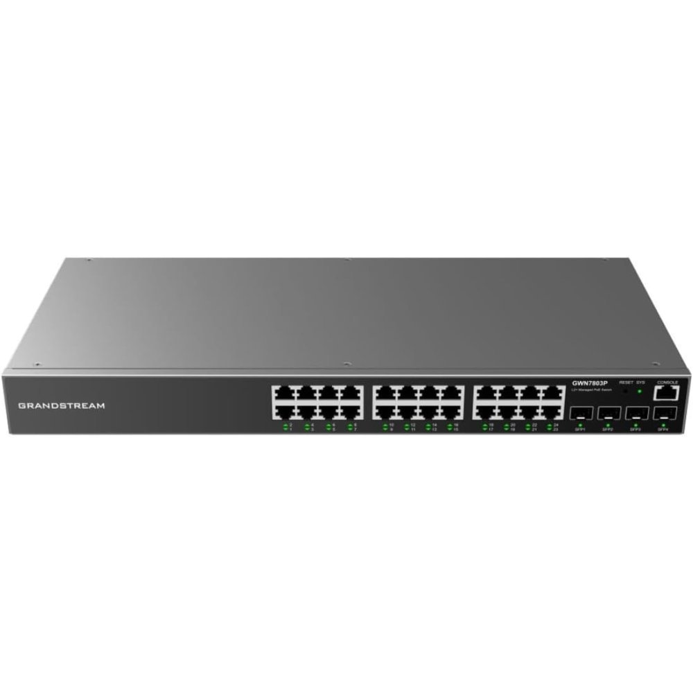 Switch Administrable Layer 2+ Grandstream GWN7803P Gigabit PoE+ de 24 Puertos y 4 SFP - Imagen 2