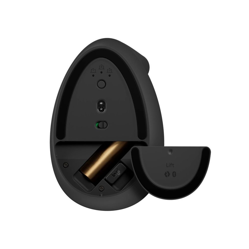 Logitech Lift Vertical Ergonomic Mouse - Ratón vertical - ergonómico - 6 botones - inalámbrico - 2.4 GHz Bluetooth - receptor de USB Logitech Logi Bolt - grafito