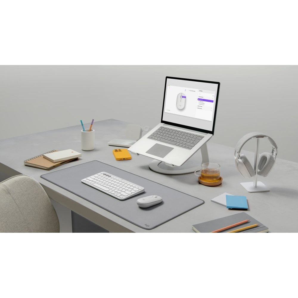 Logitech Pebble Mouse 2 M350s - Ratón - óptico - 3 botones - inalámbrico - Bluetooth - blanco - Imagen 2
