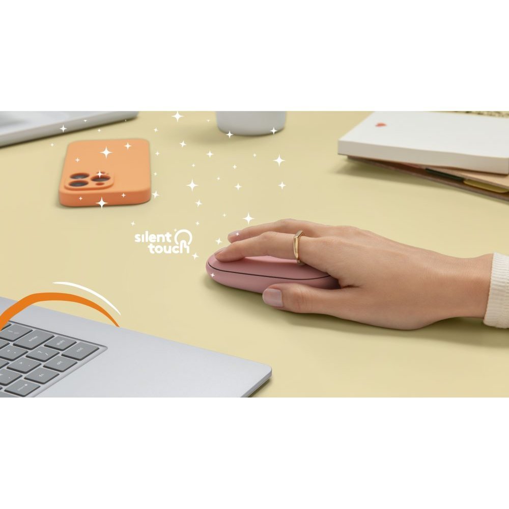 Logitech Pebble Mouse 2 M350s - Ratón - óptico - 3 botones - inalámbrico - Bluetooth - rosa - Imagen 3