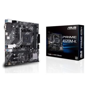 ASUS PRIME A520M-K - Placa base - micro ATX - Socket AM4 - AMD A520 Chipset - USB 3.2 Gen 1 - Gigabit LAN - Tarjeta gráfica (CPU necesaria) - HD Audio (8-canales)