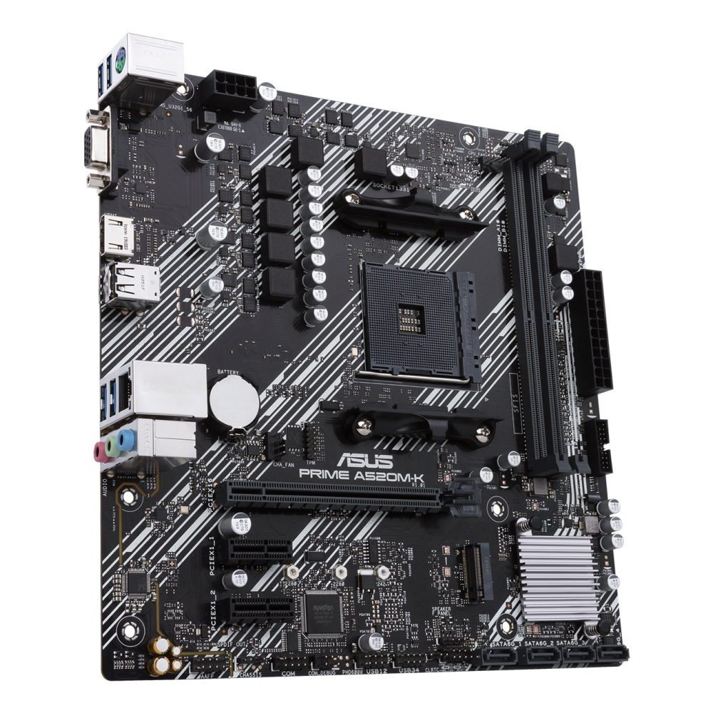 ASUS PRIME A520M-K - Placa base - micro ATX - Socket AM4 - AMD A520 Chipset - USB 3.2 Gen 1 - Gigabit LAN - Tarjeta gráfica (CPU necesaria) - HD Audio (8-canales) - Imagen 4
