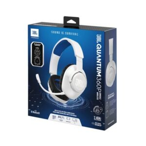 JBL Quantum 360Play Station-Headphones-Gaming-White Blue