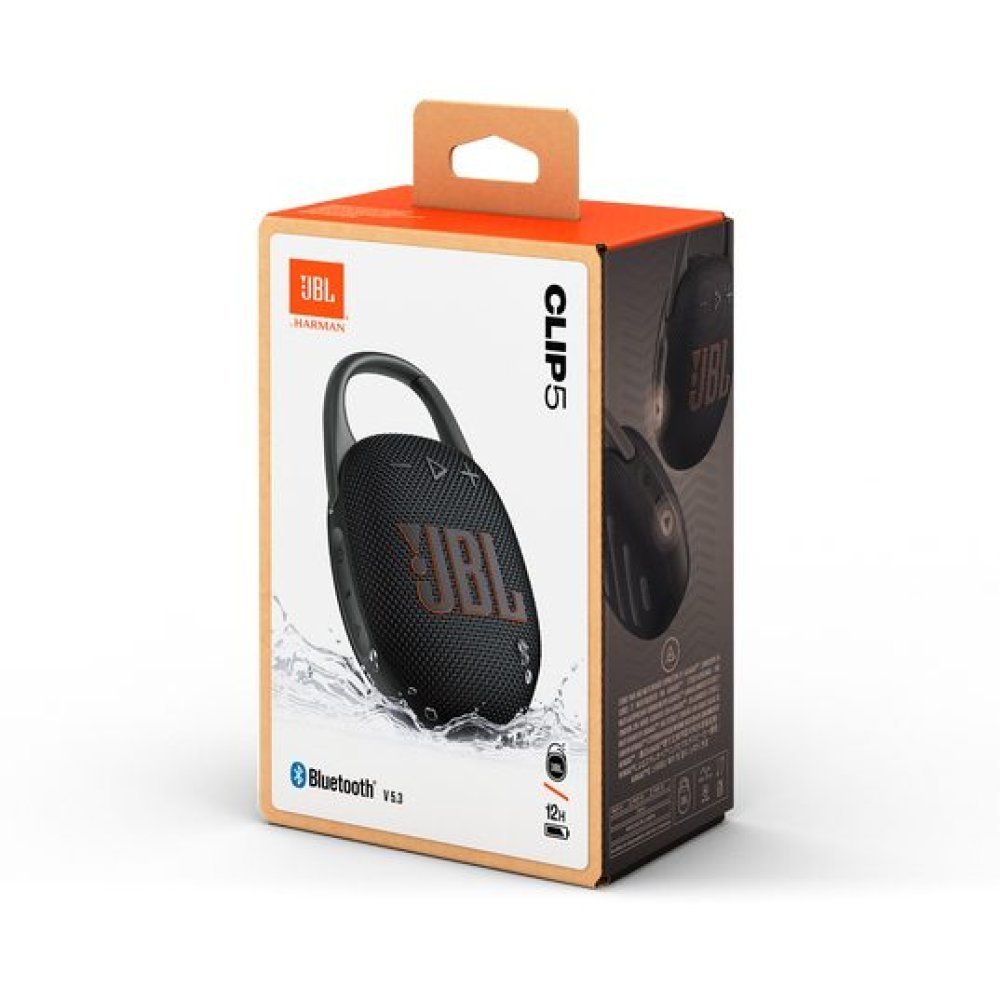 JBL Clip 5 - Speaker - for portable use - wireless - Bluetooth - App-controlled - 7 Watt - black