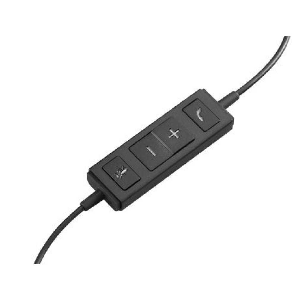 Logitech H570e Wired Headset Stereo Headphones with Noise-Cancelling Microphone USB in-Line Controls with Mute Button Indicator LED PC/Mac/Laptop - Black - Auricular - en oreja - cableado - USB - Certificado para Skype Empresarial con certificación Lync 2