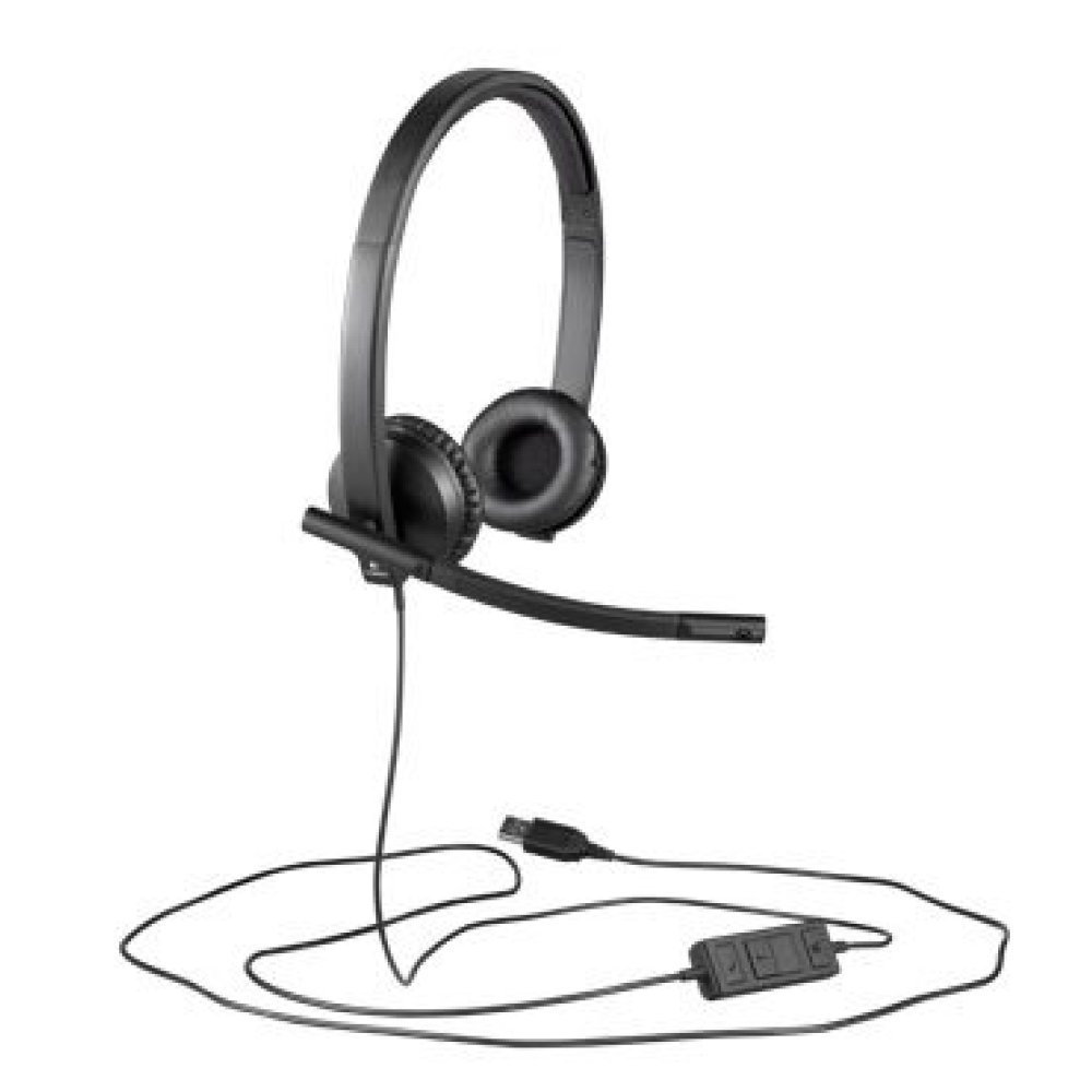 Logitech H570e Wired Headset Stereo Headphones with Noise-Cancelling Microphone USB in-Line Controls with Mute Button Indicator LED PC/Mac/Laptop - Black - Auricular - en oreja - cableado - USB - Certificado para Skype Empresarial con certificación Lync 2 - Imagen 2