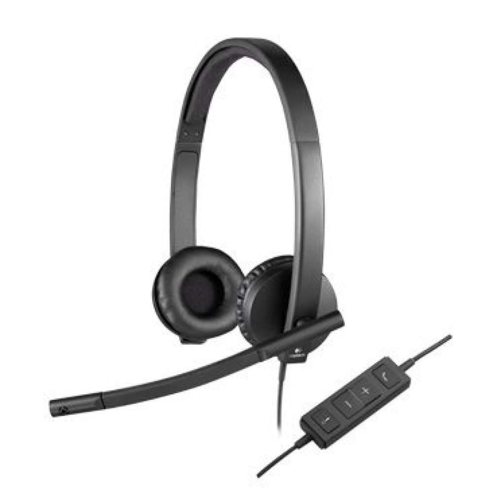 Logitech H570e Wired Headset Stereo Headphones with Noise-Cancelling Microphone USB in-Line Controls with Mute Button Indicator LED PC/Mac/Laptop - Black - Auricular - en oreja - cableado - USB - Certificado para Skype Empresarial con certificación Lync 2 - Imagen 4